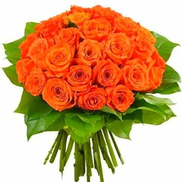 Ramo de Rosas Naranja DECOALIVE Bouquet de 25 Flores Naranja Frescas y Naturales