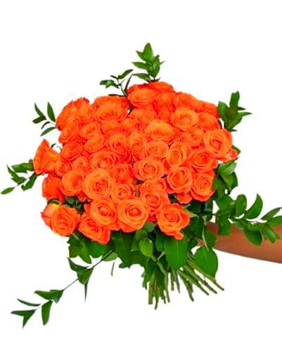 Bouquet de Rosas Naranja con 25 Flores Aromáticas y Frescas para Endulzar el Hogar Rosas Naturales