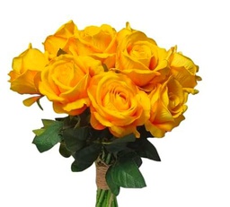 DECOALIVE | Ramo de Rosas Amarillas Frescas l | Bouquet 25 Flores | Rosas Color Amarillo Naturales y Frescas