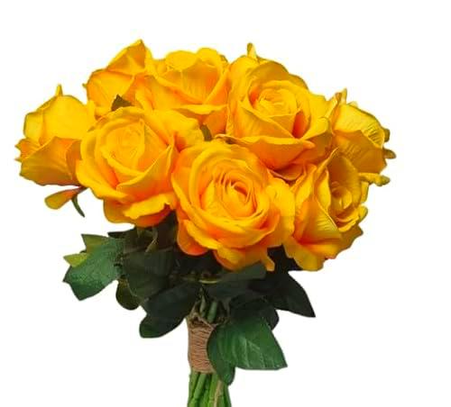 DECOALIVE | Ramo de Rosas Amarillas Frescas l | Bouquet 25 Flores | Rosas Color Amarillo Naturales y Frescas