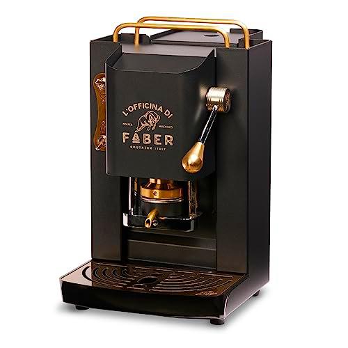 Máquina de café Faber Pro Total Deluxe acabados en latón a monodosis de papel Ese 44 mm