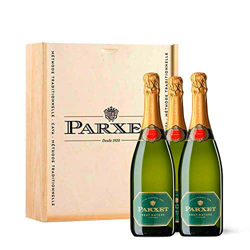 Parxet Brut Nature - DO Cava - Estuche de madera con 3 botellas 75cl para regalar