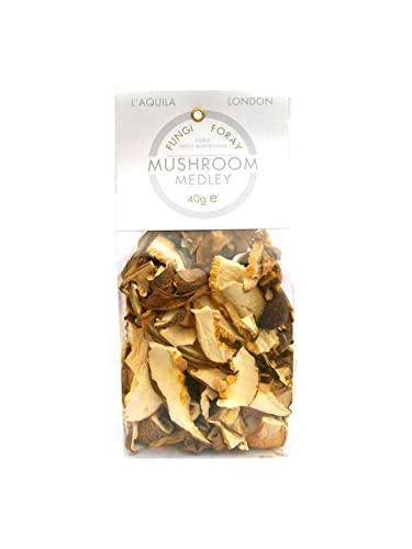 Caja con doce productos de 40 G cada uno de la mezcla de hongos secos salvajes y exóticos: 50% porcini