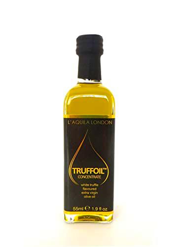 Caja con doce productos de 55 ml cada uno de condimento de trufa blanca realizado con aceite de oliva virgen extra y aroma al 2%
