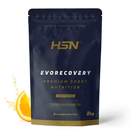 Recuperador Muscular Evorecovery de HSN | Sabor Naranja 2 Kg = 40 Tomas por Envase | Todo en Uno para el Deportista | Carbohidratos
