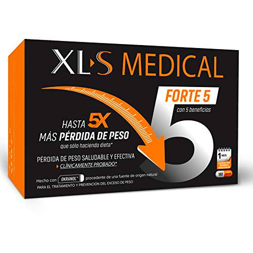 XLS Medical Forte 5 | Captagrasas | Pierde Hasta 5 Veces Más Peso Que Solo Haciendo Dieta | Perder Peso | Origen Natural 100% Vegano