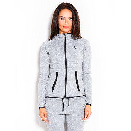 KEVIN LEVRONE Sudadera con capucha para mujer, color gris, talla L