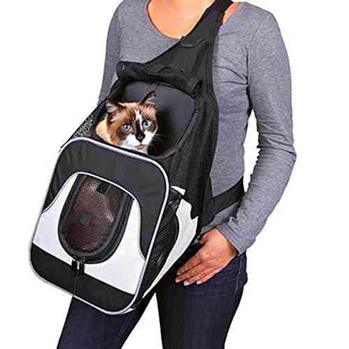 Mochila frontal Savina, Nylon, 30x33x26cm, color negro y gris