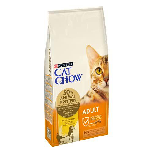 Cat Chow - Adultos con NaturiumTM - Rico en Pollo - 10 kg