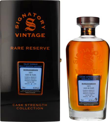 Signatory Vintage BUNNAHABHAIN 46 Years Old RARE RESERVE Cask Strength 1971 42,8% Vol