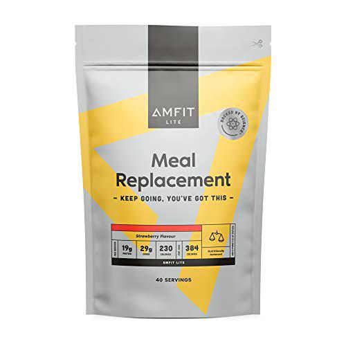 Marca Amazon - Amfit Nutrition Sustitutivo de una Comida para el Control del Peso Sabor a Fresa